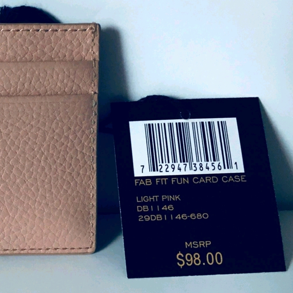 NWT FRYE LEATHER FAB FIT FUN CARD CASE LIGHT PINK - Picture 3 of 4